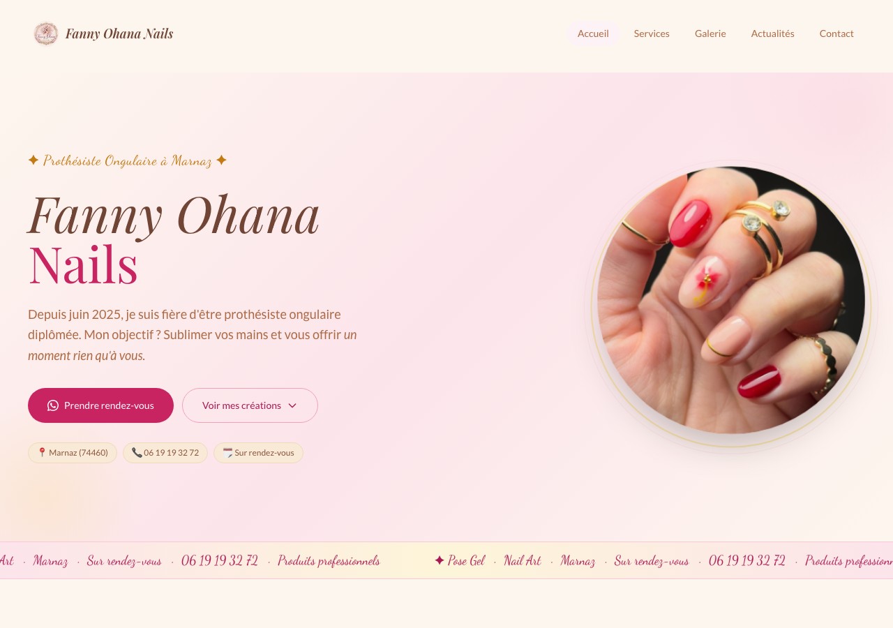 Aperçu du site Fanny Ohana Nails