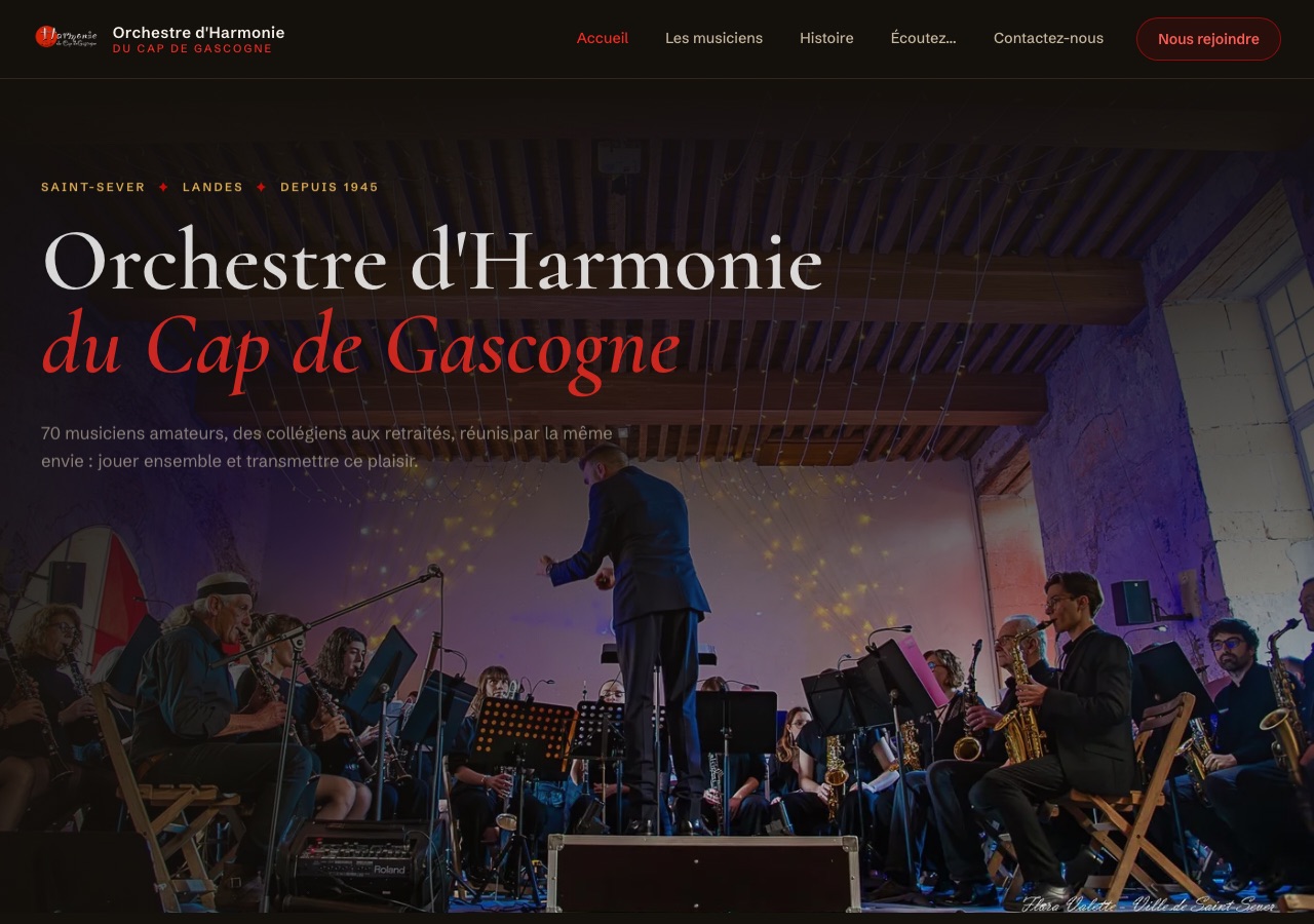 Aperçu du site Orchestre d'Harmonie du Cap de Gascogne