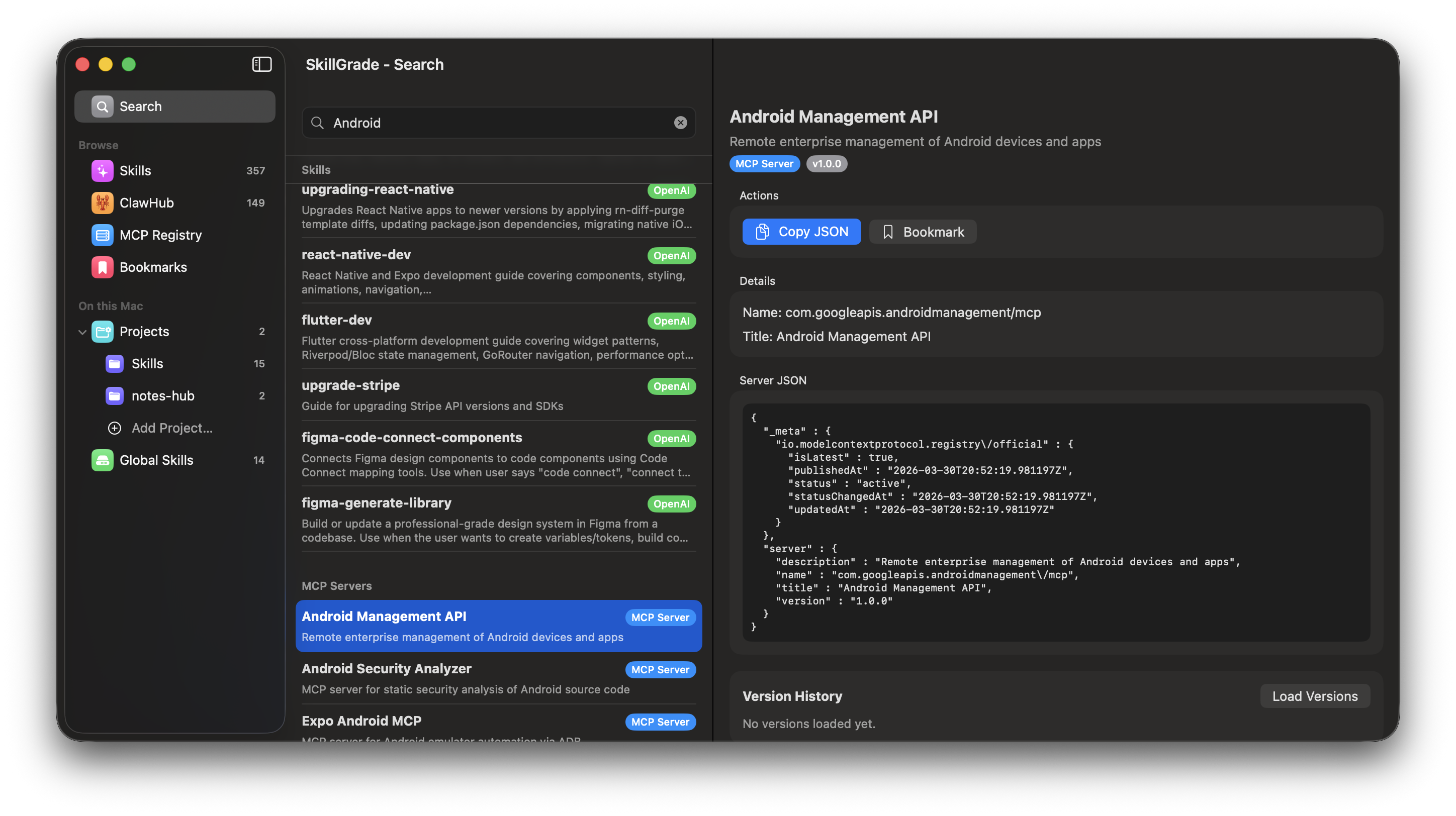 SkillGrade — Search MCP servers by keyword